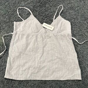 PacSun Light Gray Eyelet Camisole